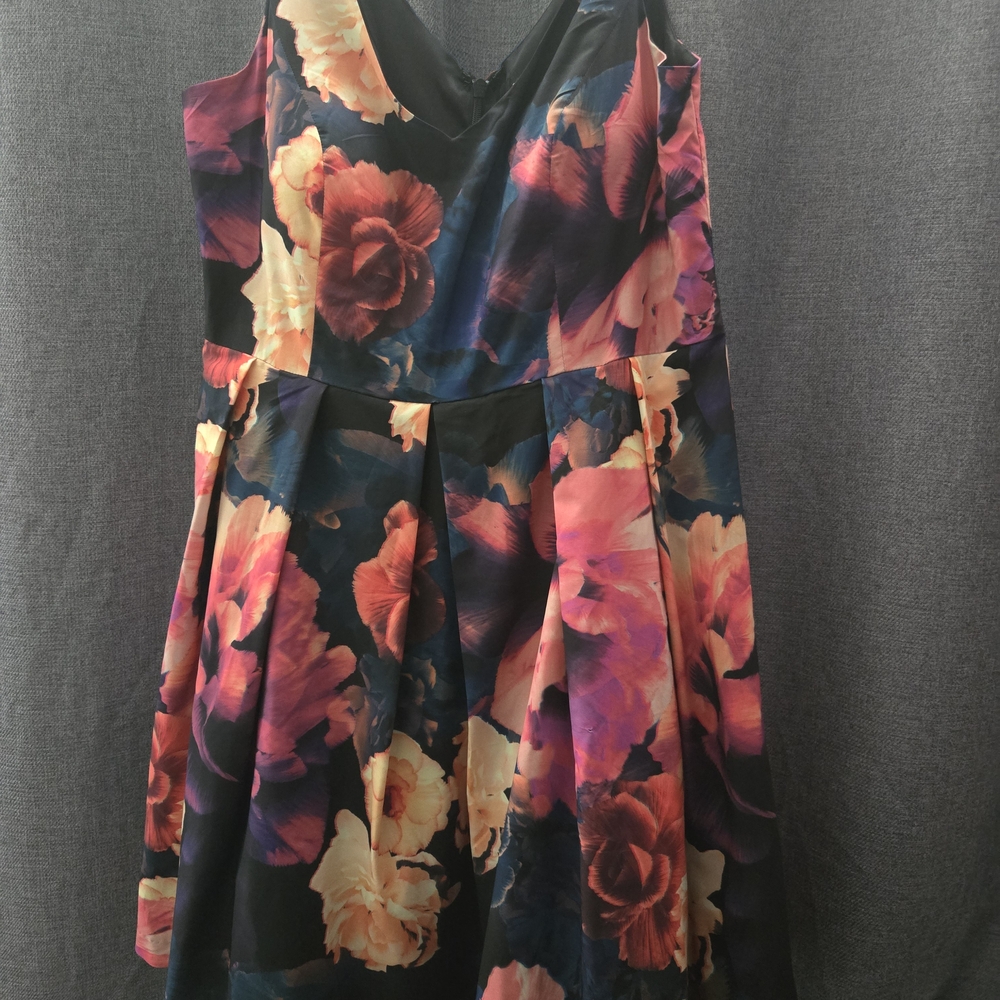 City Chic Floral Sleeveless Tea Dress